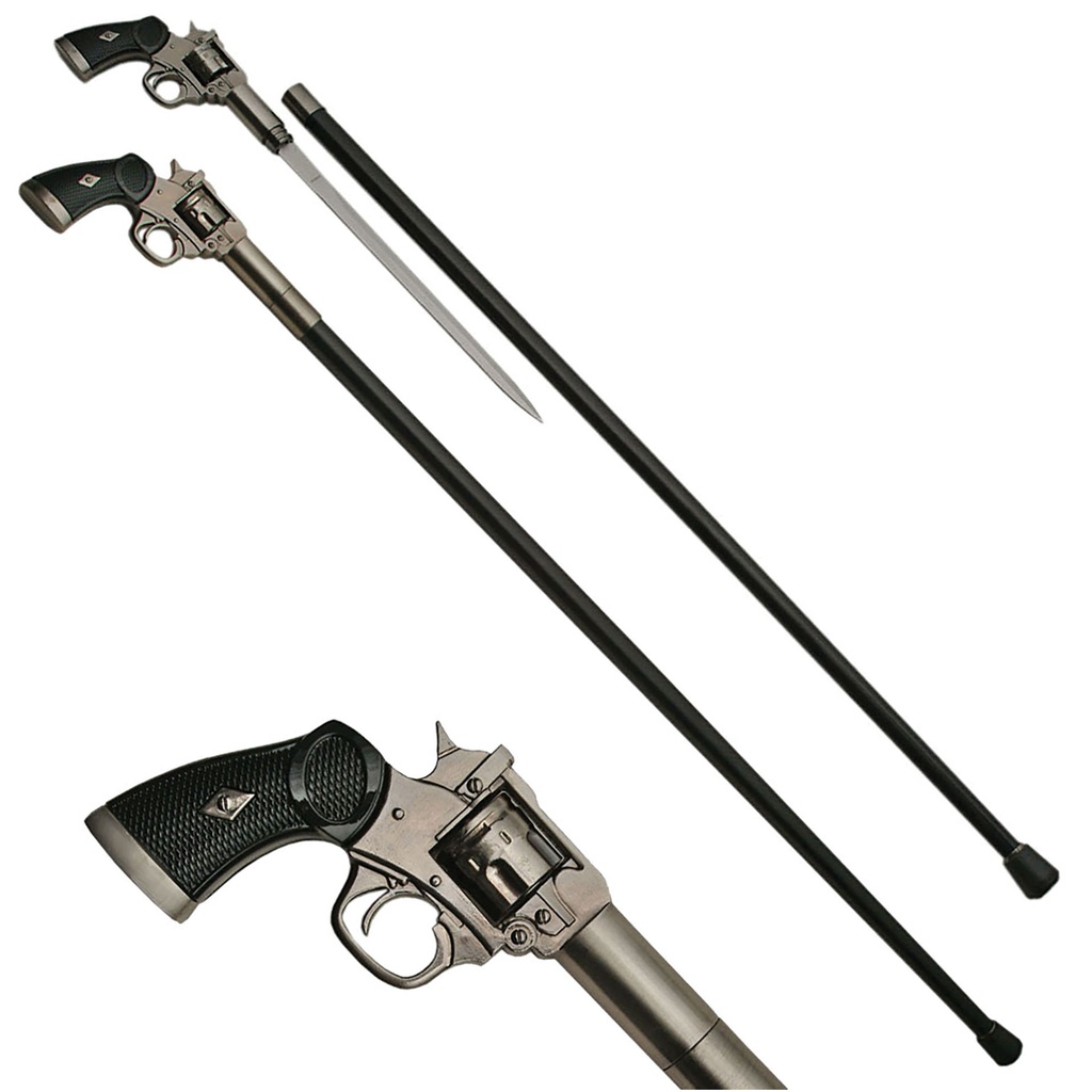 Revolver Regent Heritage Sword Cane - Gunmetal Black