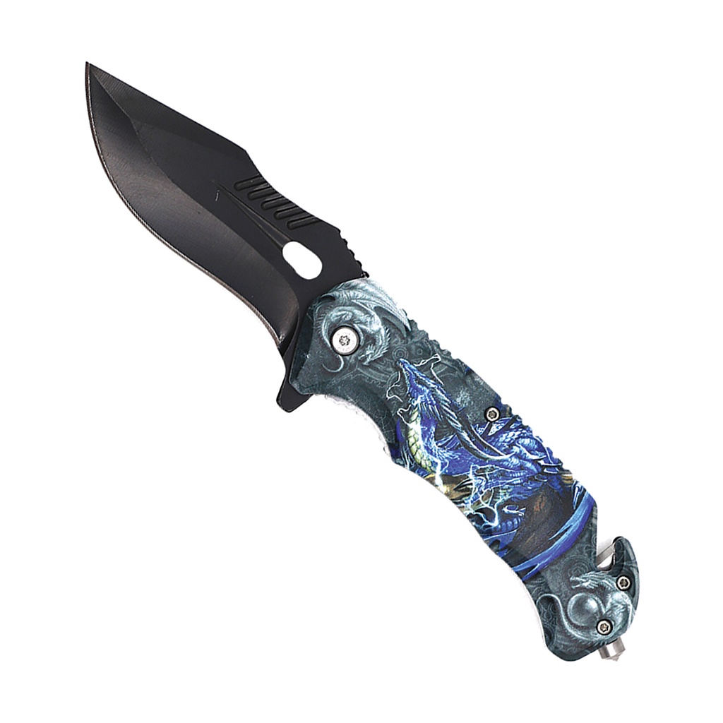 SAMPLE - Dragon Gaze Thumb‑Hole Assisted Opening Knife - Matte Black