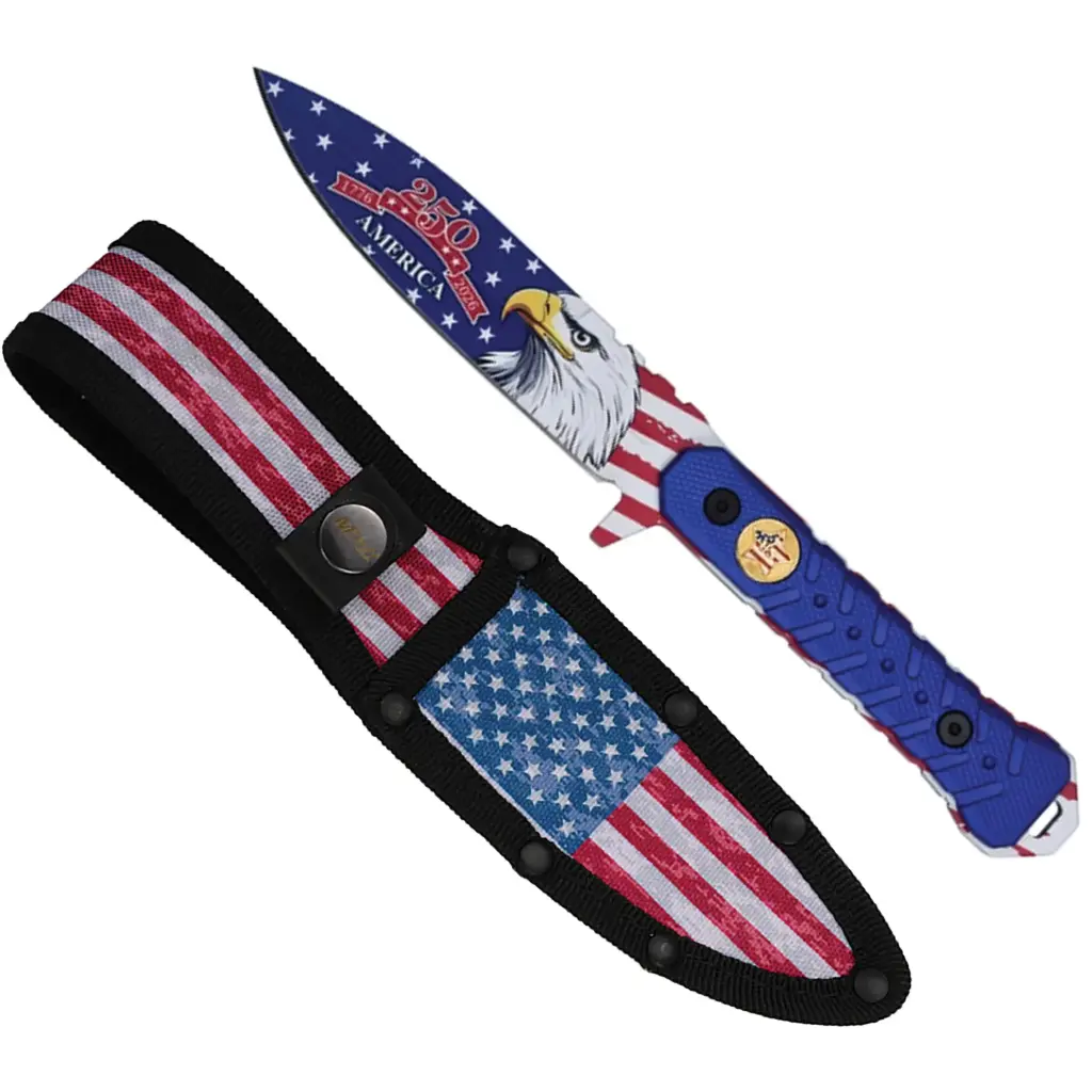 SAMPLE - Eagle’s Honor Commemorative Fixed Blade Knife - USA Flag