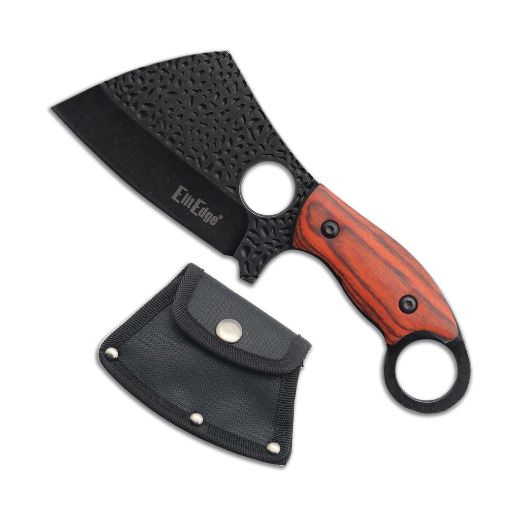 RingTail Full-Tang Cleaver Fixed Blade - Polished Wood