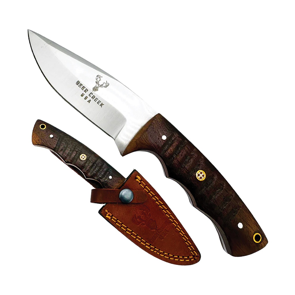 Heritage Ridge Full-Tang Hunting Knife - Brown Pakkawood