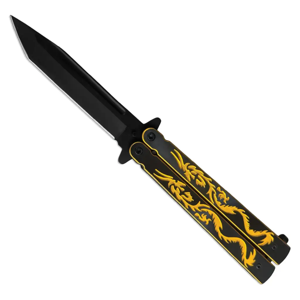 Dragon Arc Tactical Butterfly Knife - Two Tone Aluminum