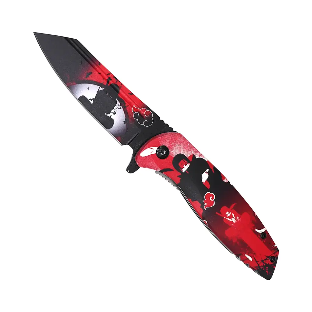 Blood Moon Crow Pact Spring-Assisted Folding Knife - Red Akatsuki