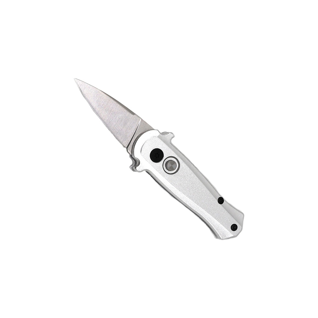 Urban Minimalist Micro Automatic Knife - Silver Aluminum