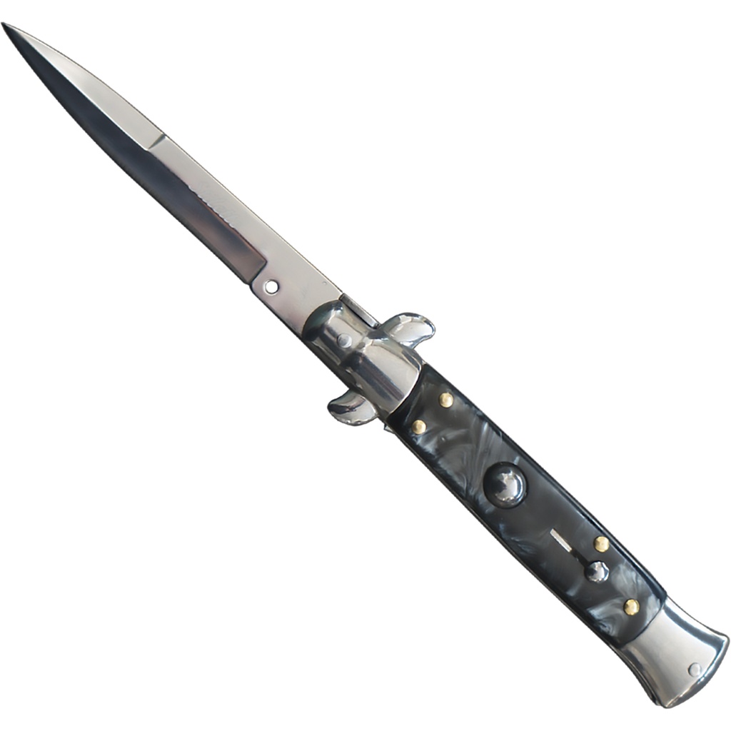 Godfather Heritage Push-Button Stiletto Switchblade - Black Wood