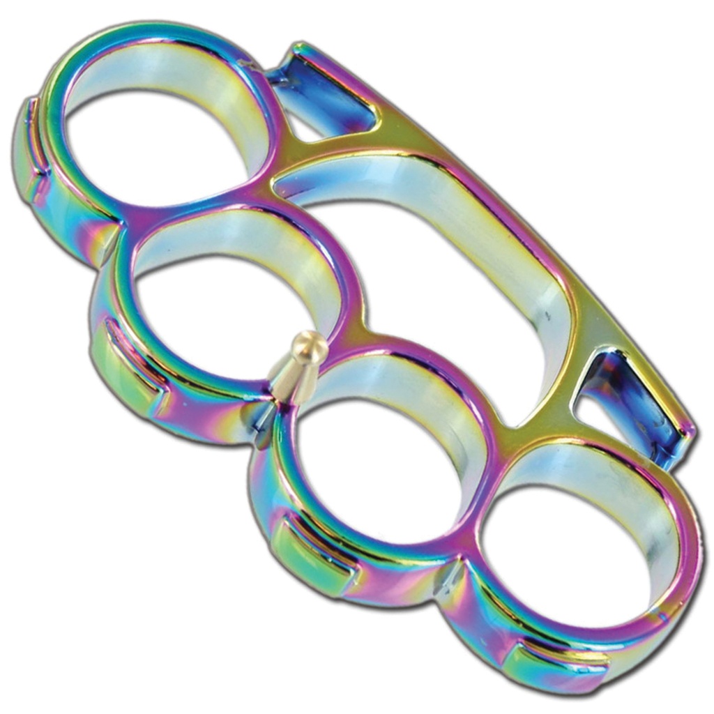 Aurora Forge Heavy-Duty Belt Buckle Paperweight - Titanium Rainbow