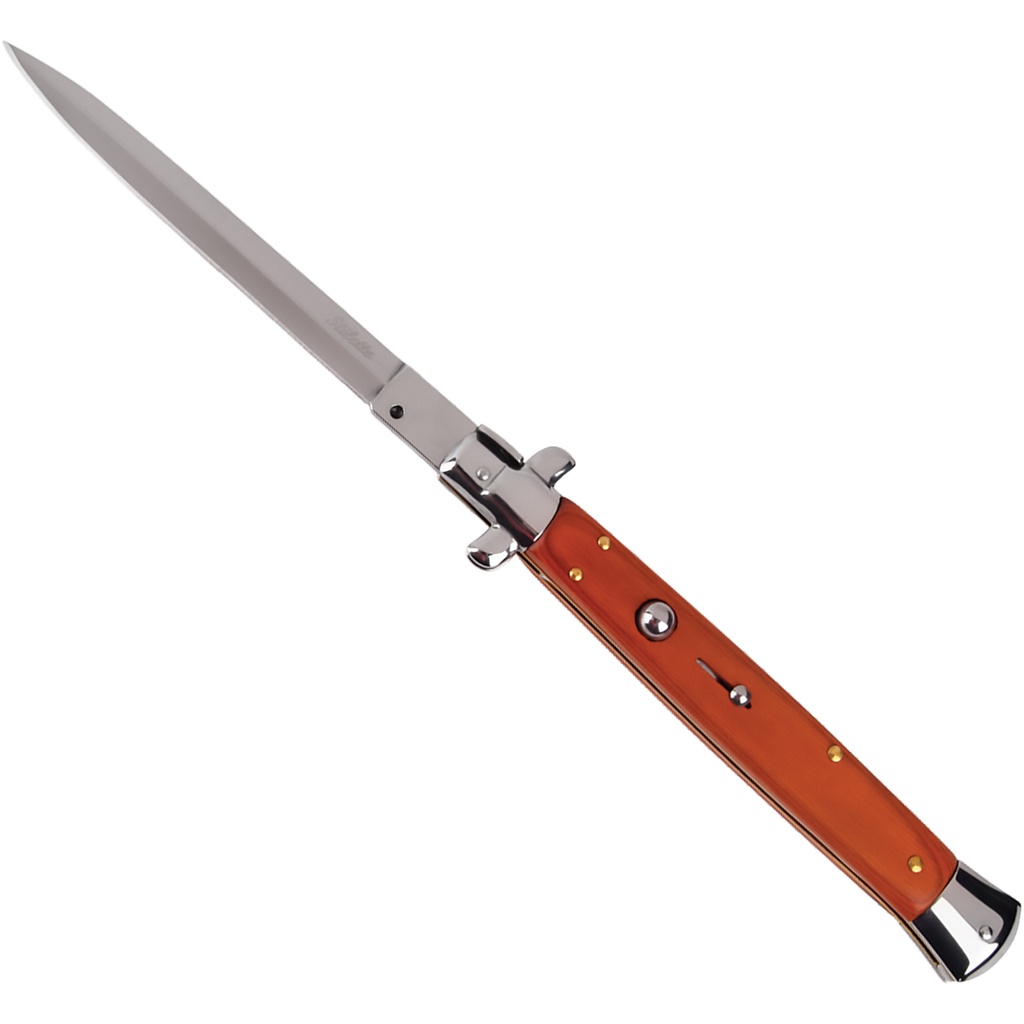 Don’s Legacy XL Push-Button Stiletto Switchblade - Wood Handle