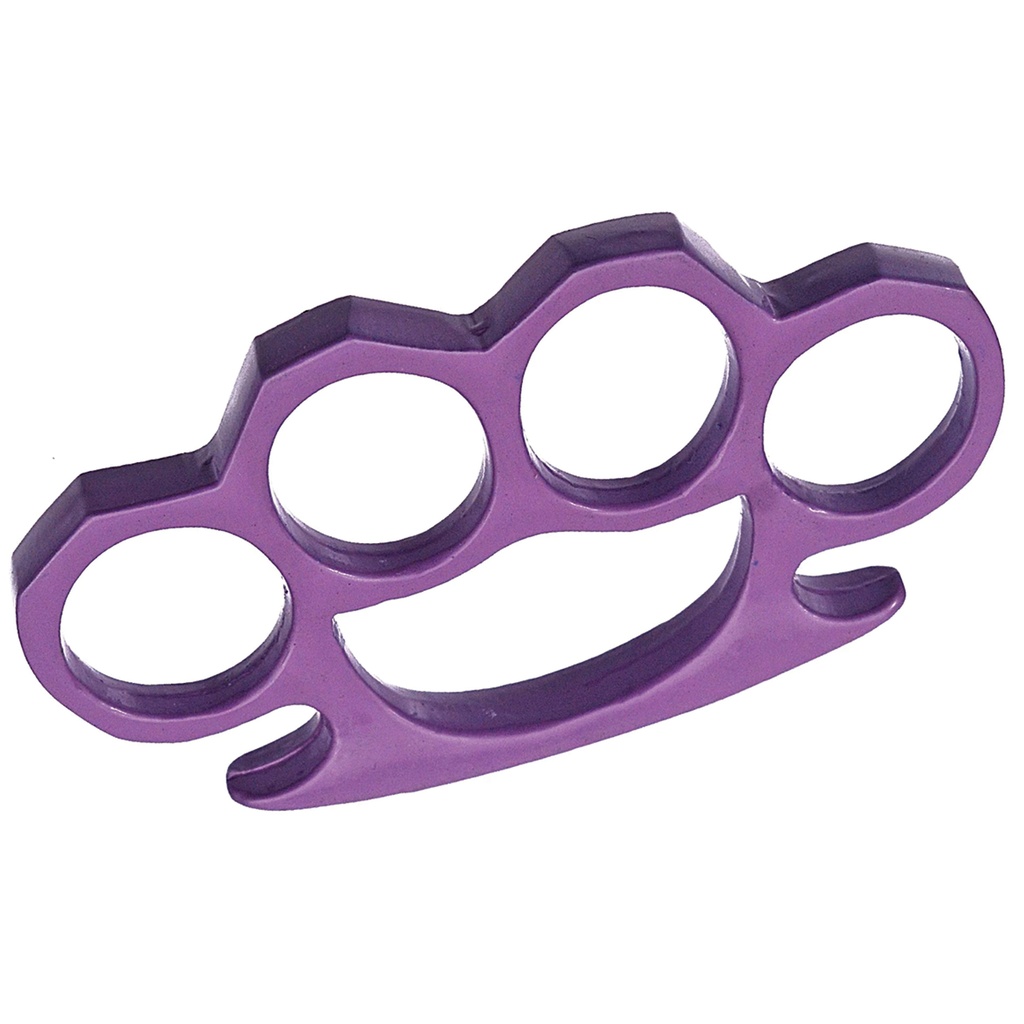 Violet Forge Compact Four-Ring Steel Knuckles - Purple