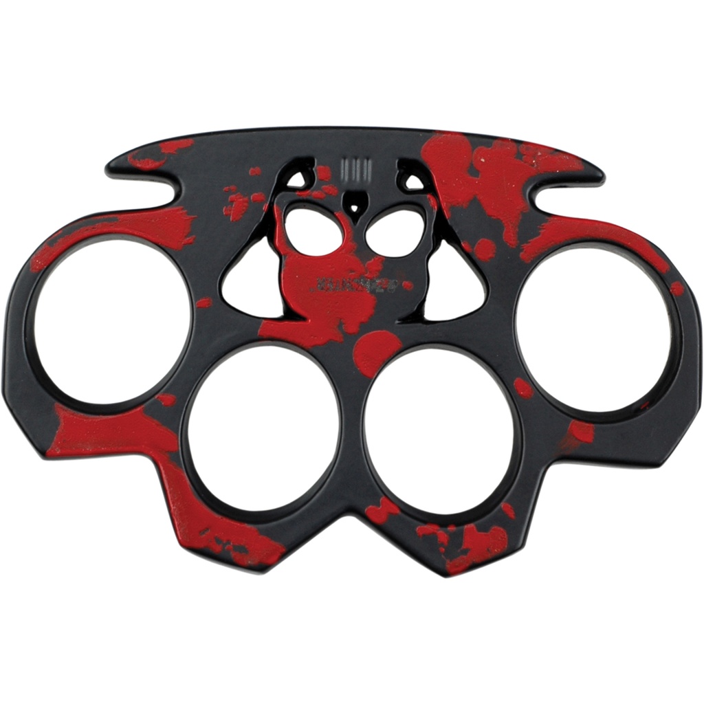 Apocalypse Skull Display-Grade Brass Knuckles - Red/Black