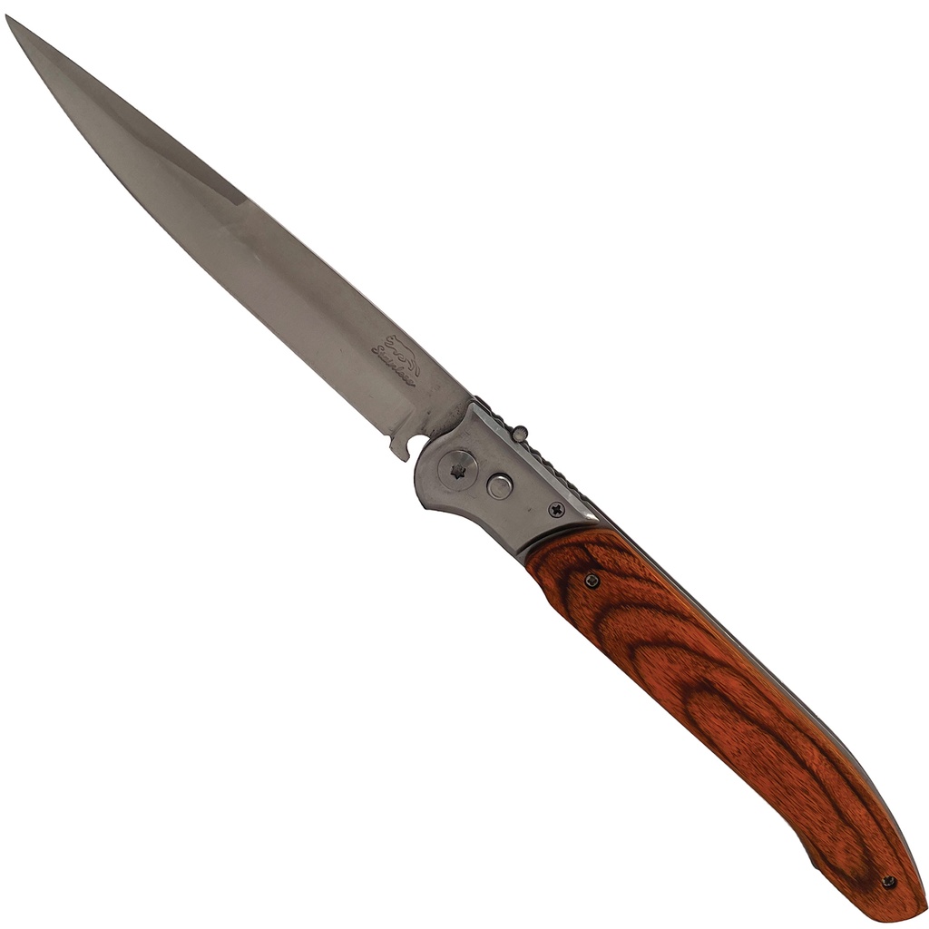 Timberline Oversize Switchblade Knife - Polished Wood