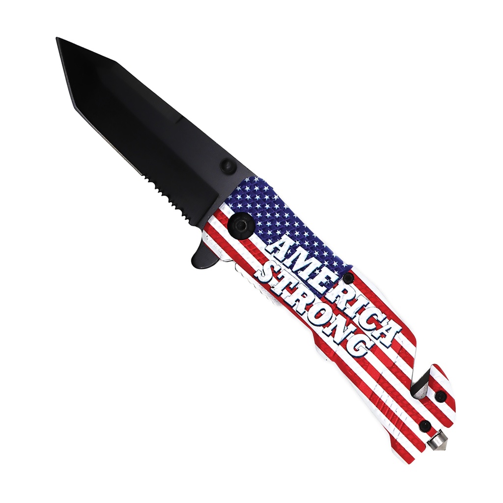 Liberty Edge Serrated Spring-Assisted Knife - USA Flag