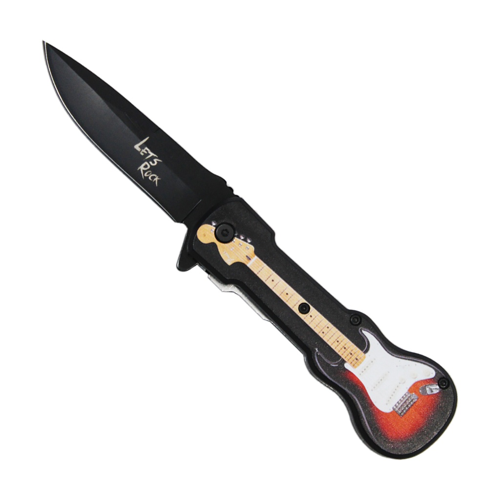 Stratocaster Tribute Quick-Deploy Spring Assisted Knife - Matte Black