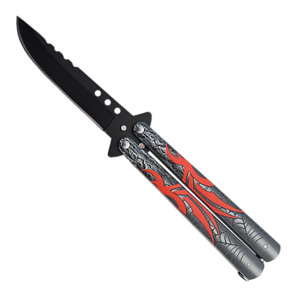 Arachnid Reflex Flip-Ready Butterfly Knife - Red Spider