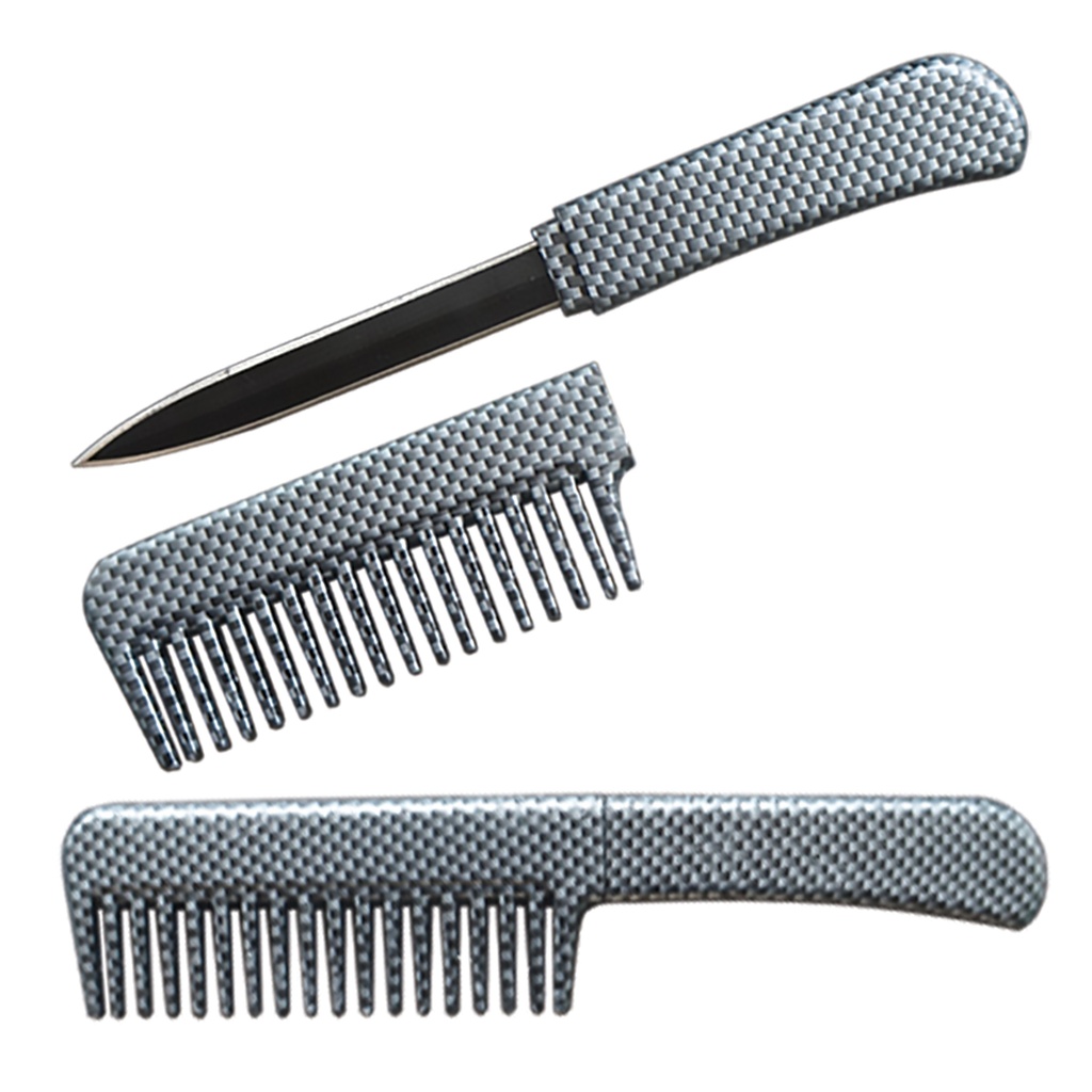 Carbon-Weave Stealth Grooming Comb Knife - Carbon Fiber Print