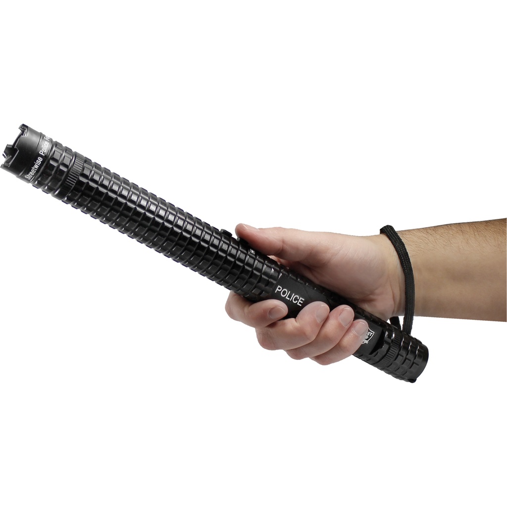 Night Sentinel Triple-Arc Tactical Stun Baton - Midnight Black