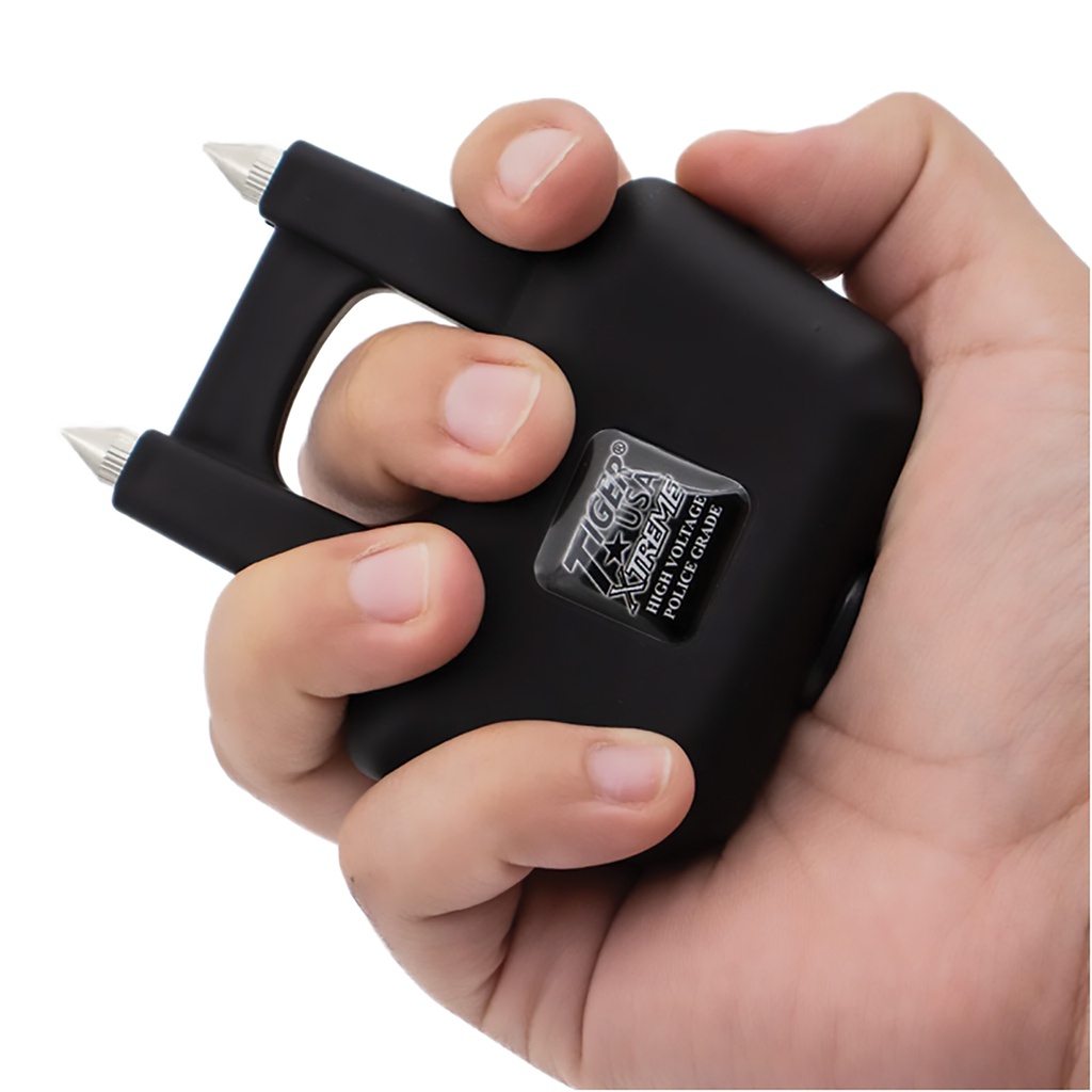 Stealth Guardian Tiger-Claw Grip Stun Gun - Midnight Black