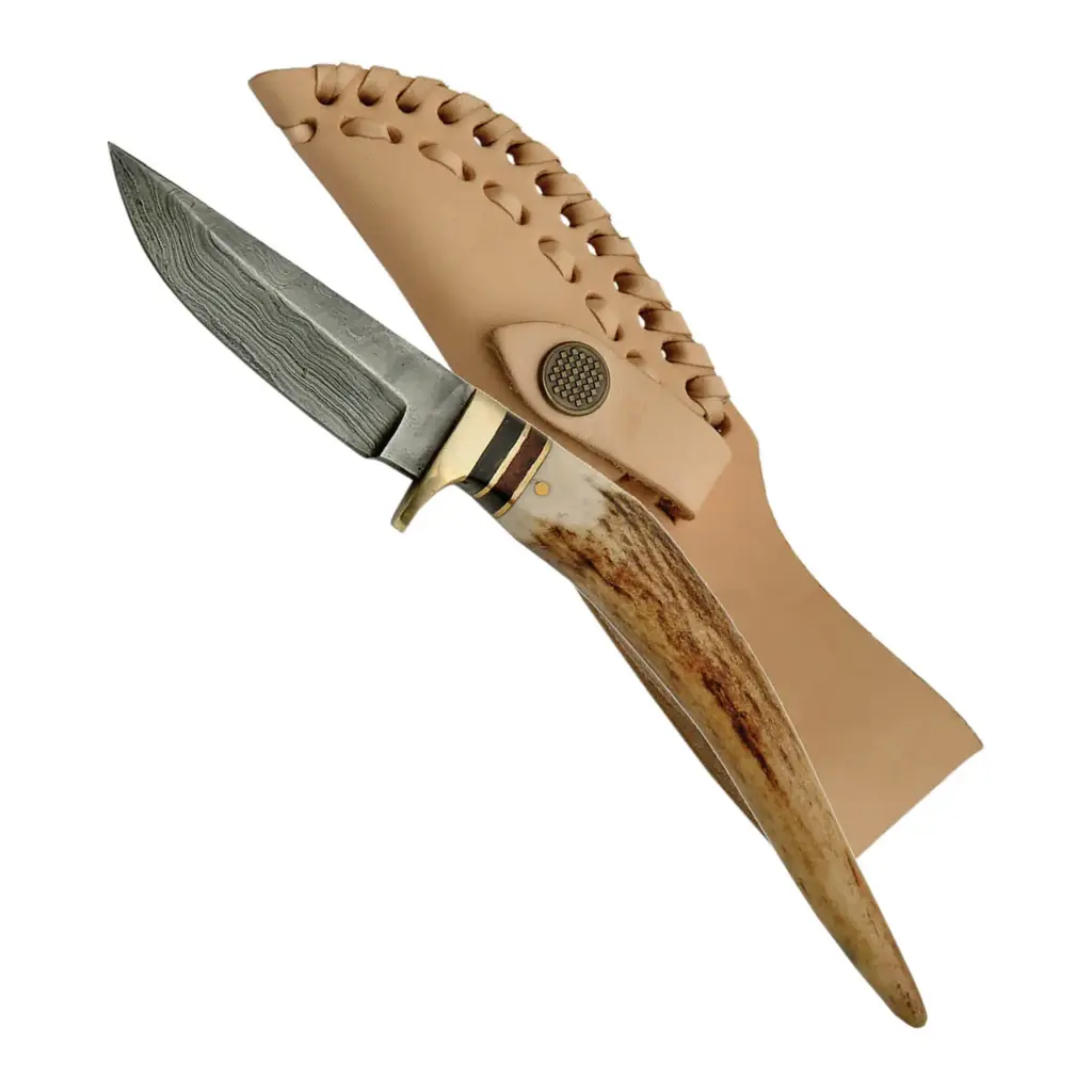 Frontier Stag Heritage Hunting Knife - Damascus Steel