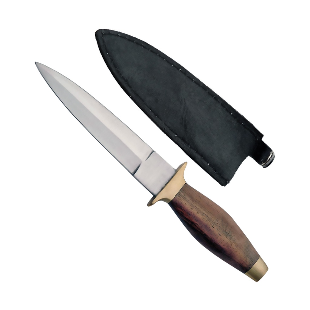 Legacy Guard Compact Boot Knife - Brass & Wood