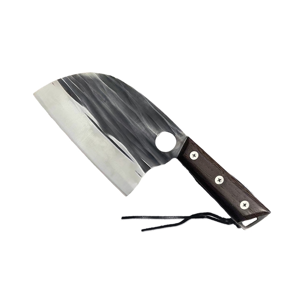 Hooped Grip Prep-Control Meat Cleaver - Brown Pakkawood