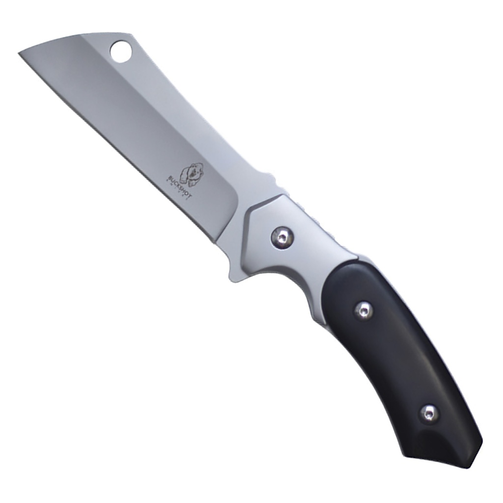 ArtisanWave Flow-Engraved Compact Cleaver Knife - Matte Black