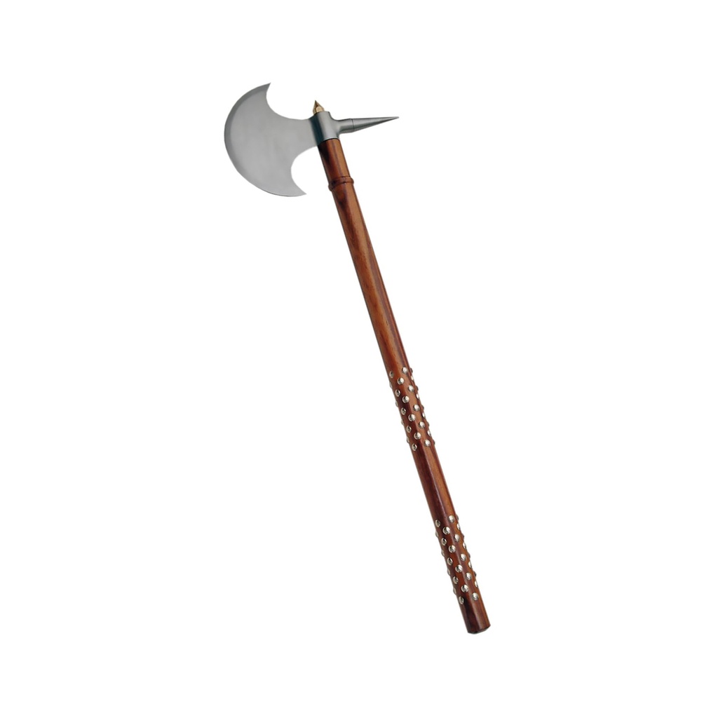 Fortress Edge Spiked Medieval Battle Axe - Wood Handle