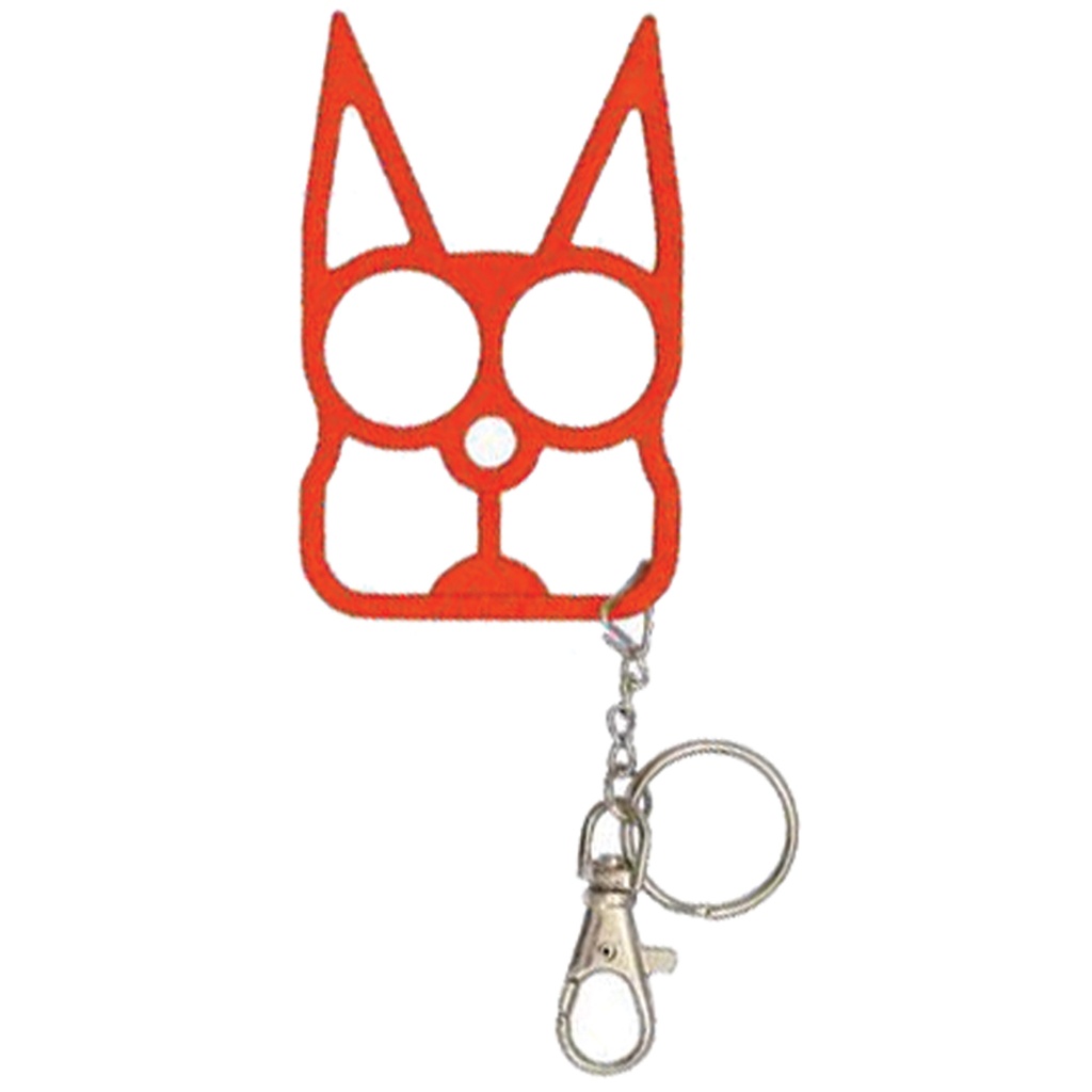 Hidden Claws Cat-Ear Self-Defense Keychain - Red
