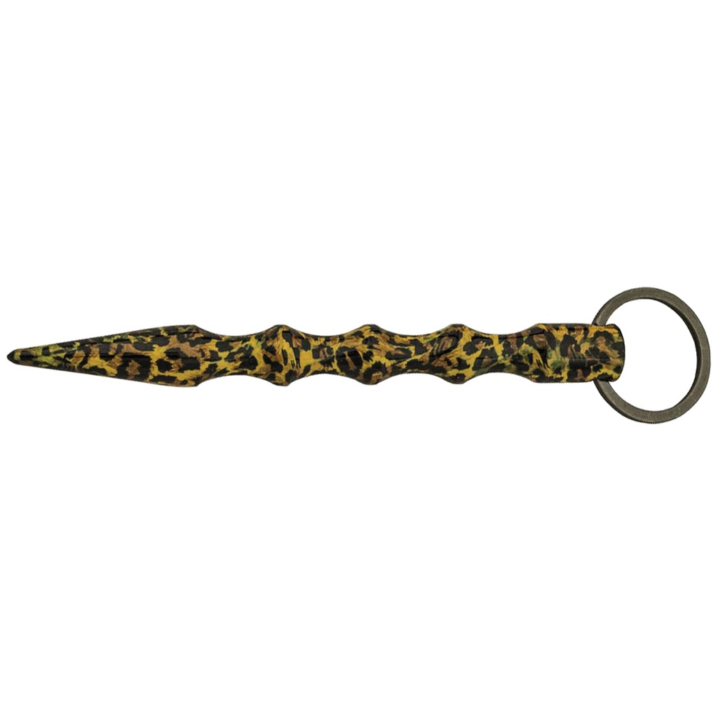 Leopard Grip Quick-Access Kubotan Keychain - Aircraft Aluminum