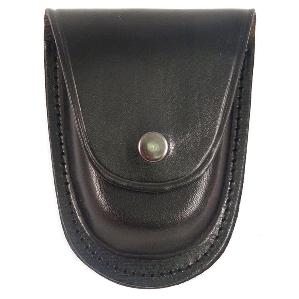 Quiet Snap Curve Handcuff Case - Black Leather