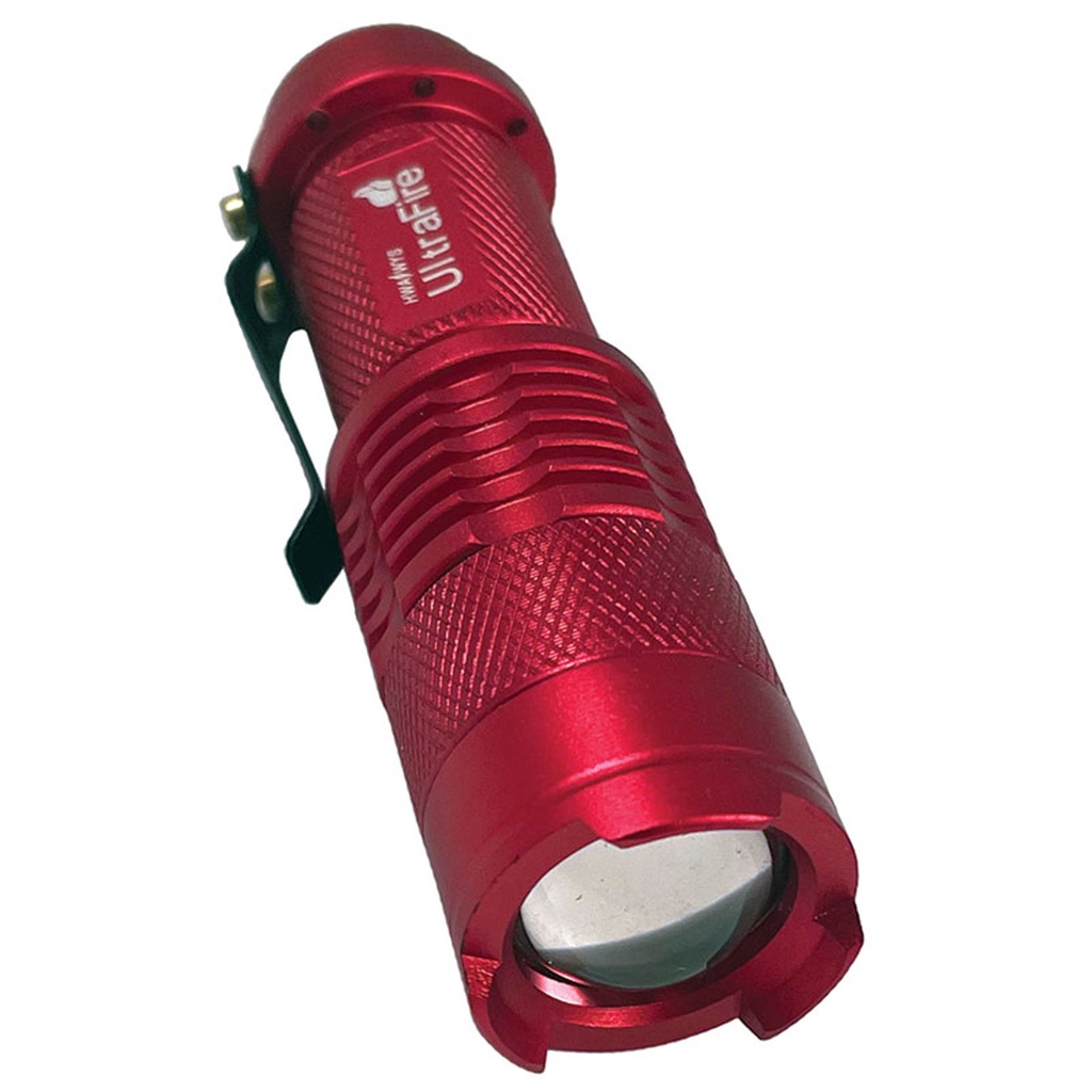 Rescue Beacon Waterproof Pocket Flashlight - Red Anodized