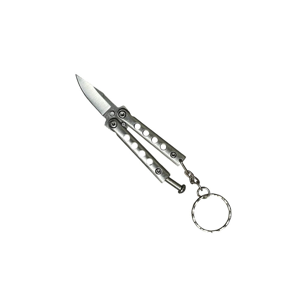 Slipstream Pocket Mini Butterfly Knife + Latch Lock - Silver