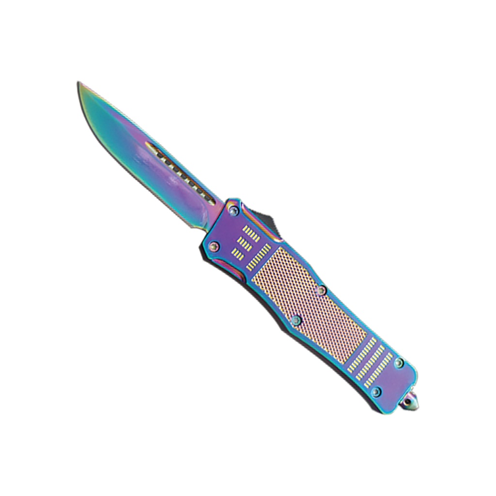 Prism Surge Double-Action OTF Knife - Rainbow Titanium