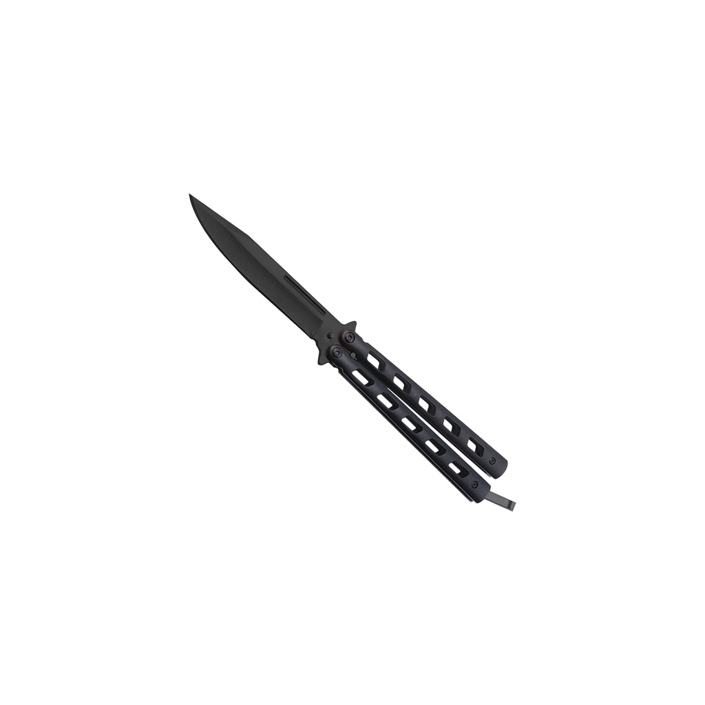 Parallelogram Grip Geometry Butterfly Knife - Matte Black