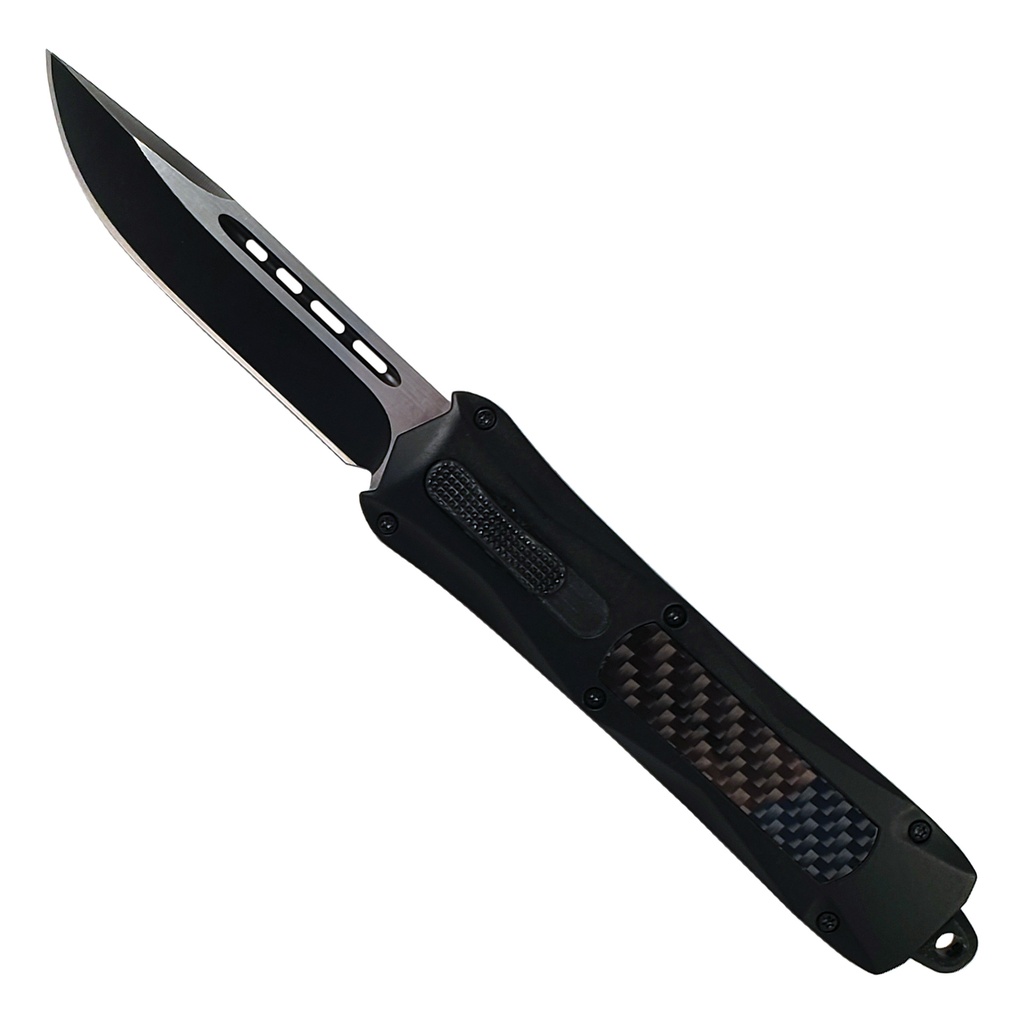Frontline Weave Clip-Point OTF Knife - Carbon Fiber