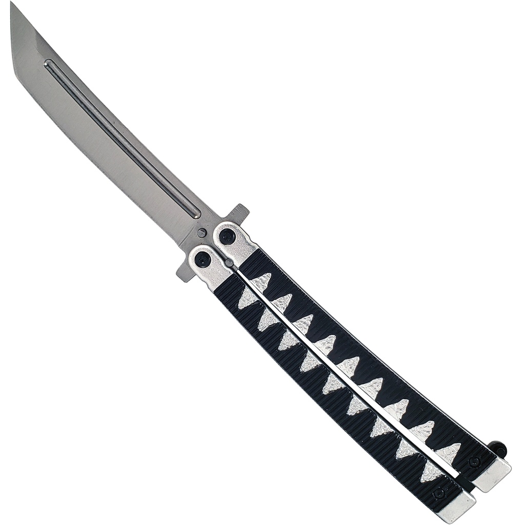 Tsukamaki Lineage Katana-Inspired Butterfly Knife - Silver