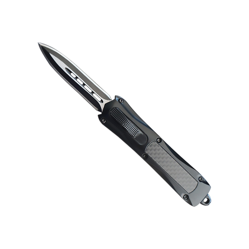 Carbon Weave Front-Button Compact OTF Knife - Carbon Fiber