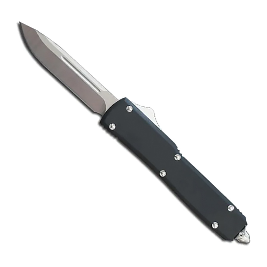 Executive Satin Clip-Point OTF Knife - Midnight Black