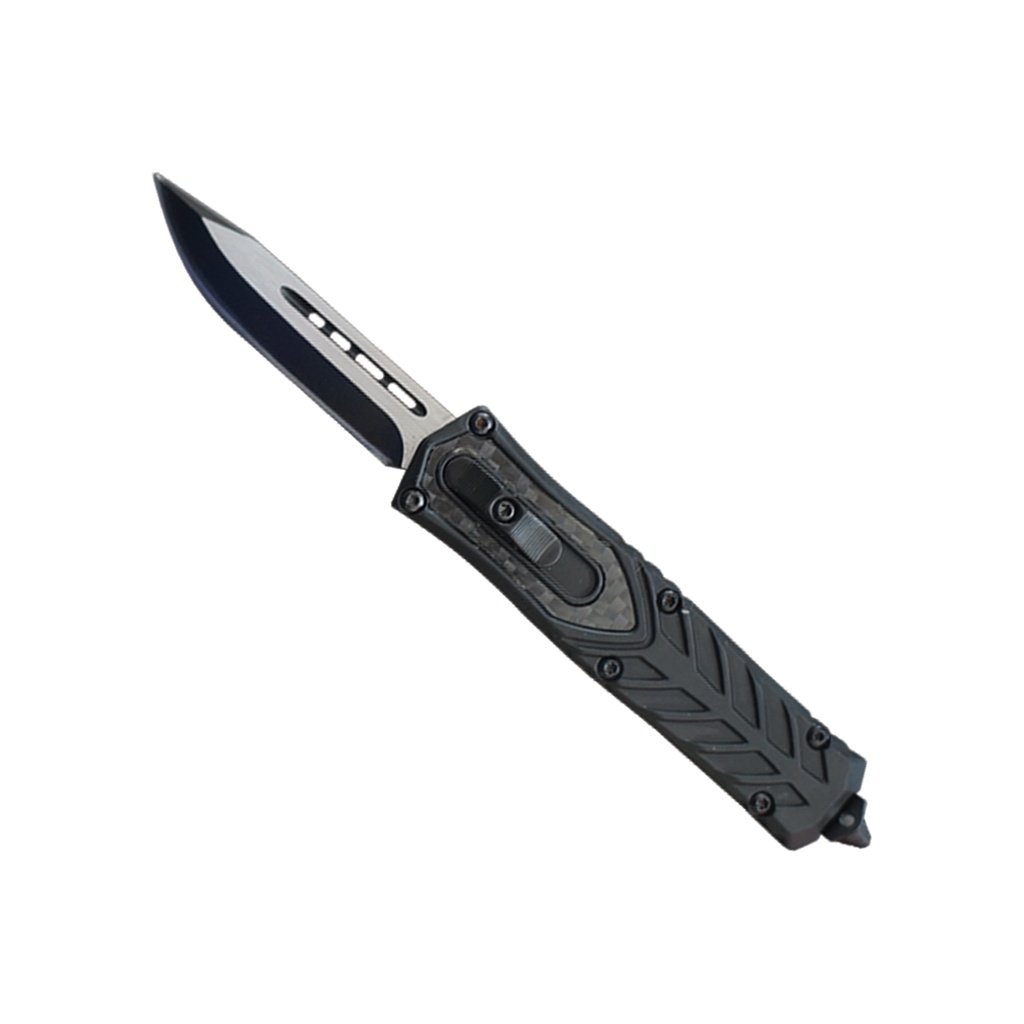 Covert Starship Front-Button OTF Knife - Carbon Fiber Black
