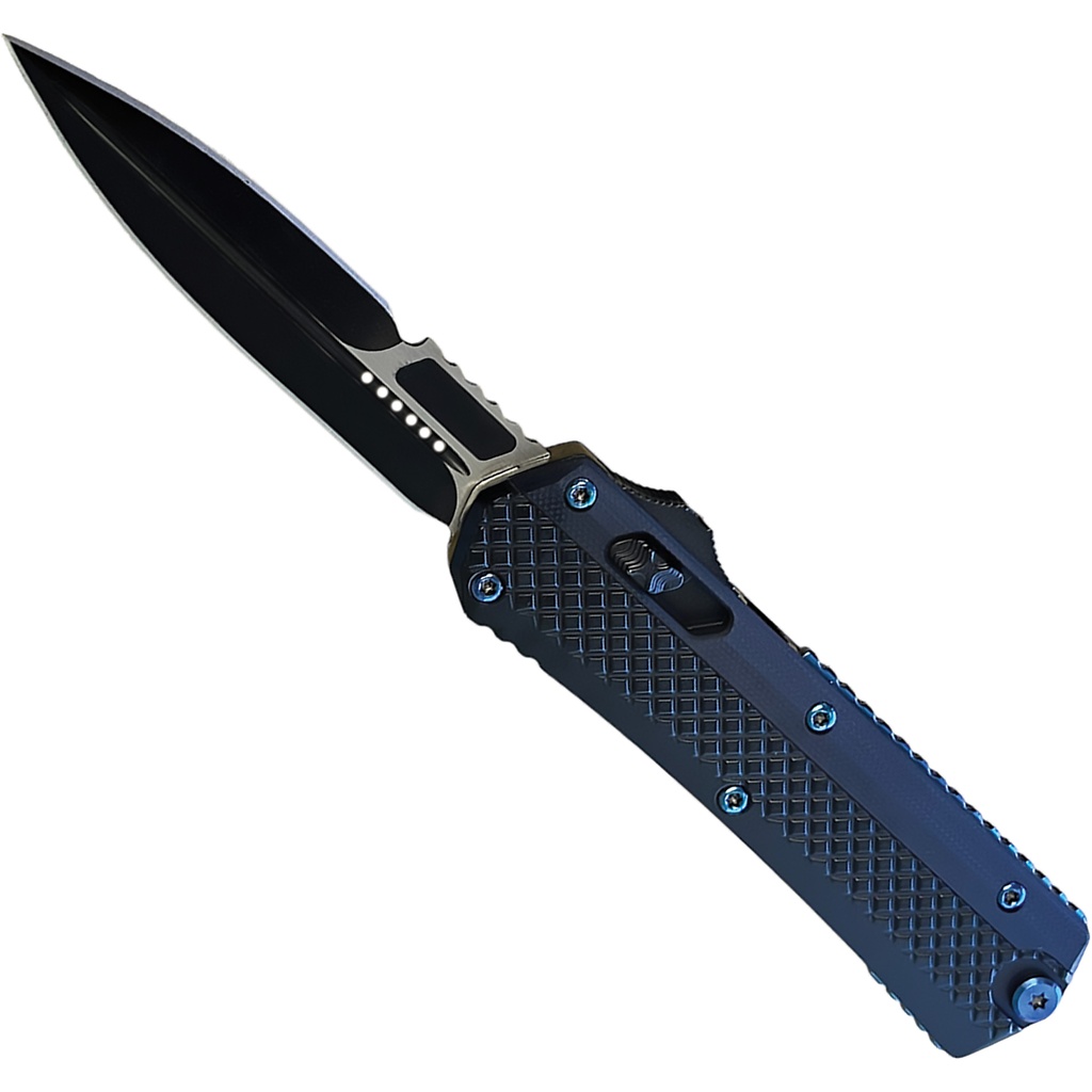 Blue Spine Stealth Automatic OTF Knife - G10 Black