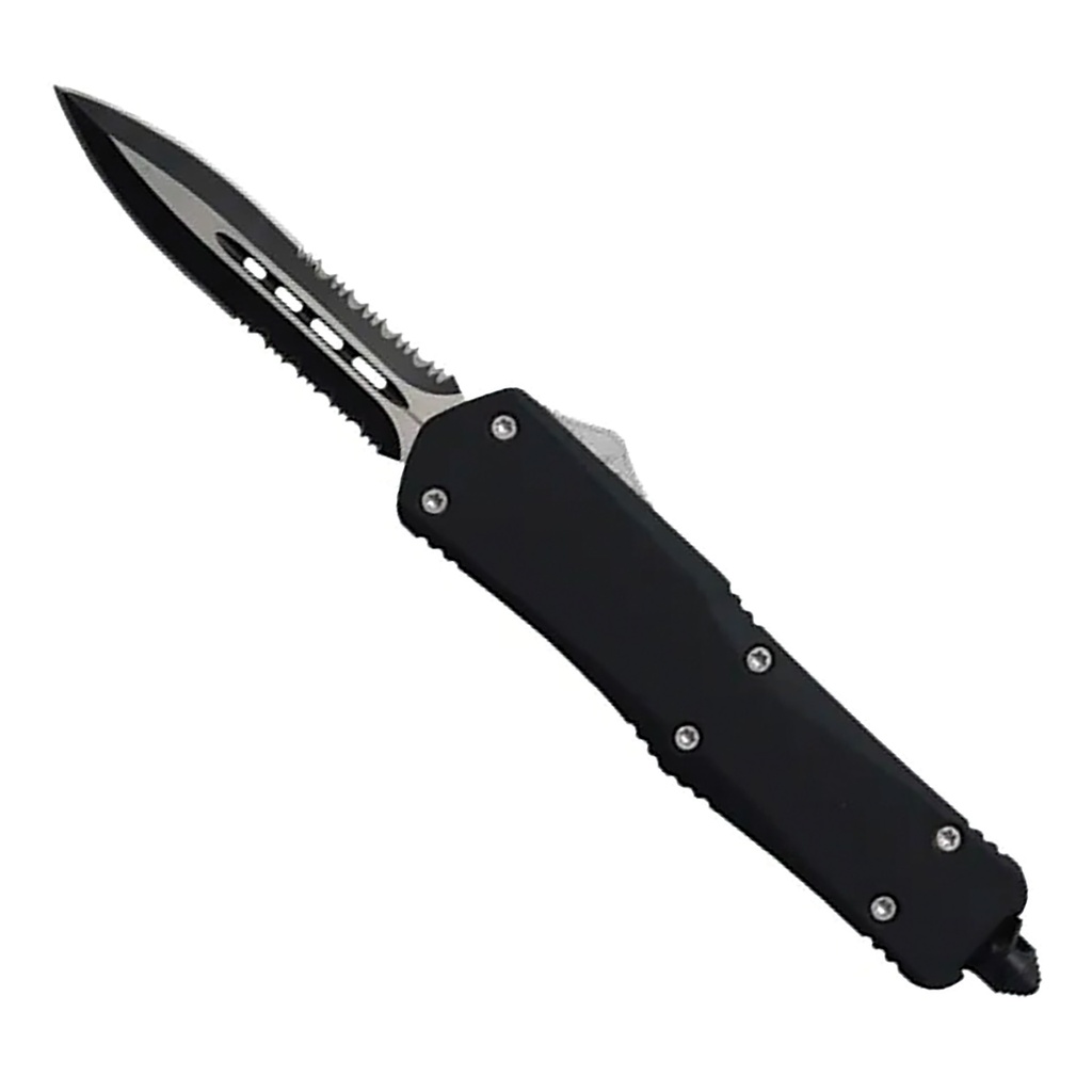 Silent Command Tactical OTF Knife - Black Aluminum