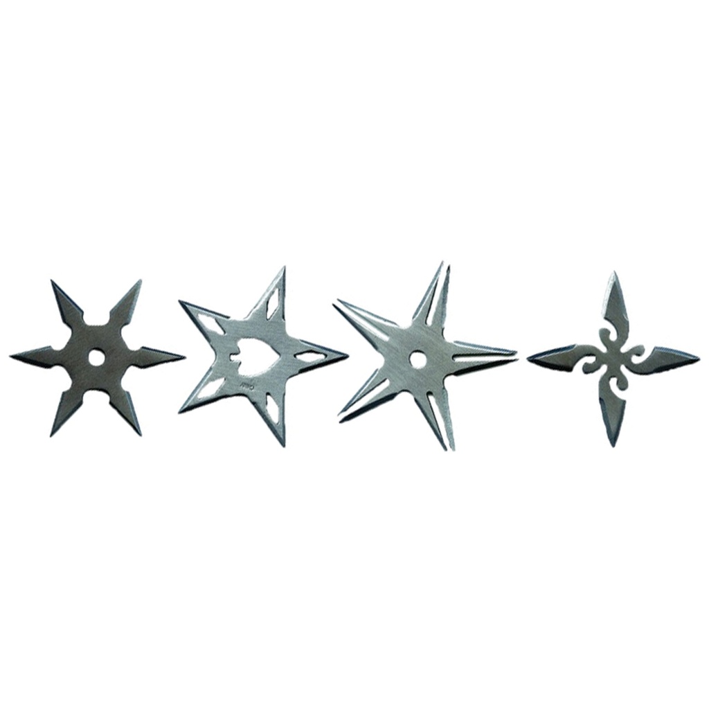 Constellation Quartet Precision Throwing Star Set - Silver Steel