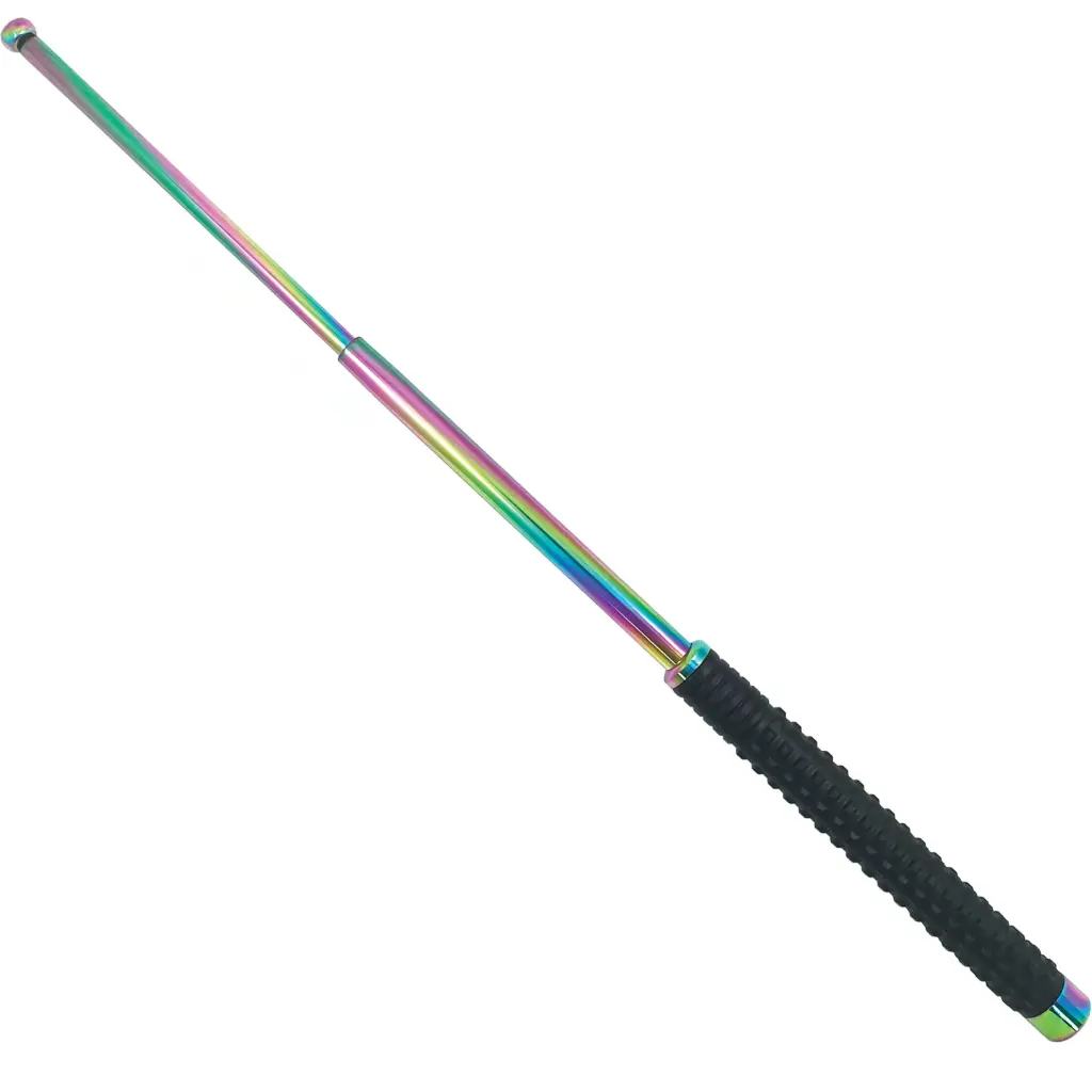 Aurora Strike Quick-Deploy Expandable Baton - Rainbow Titanium