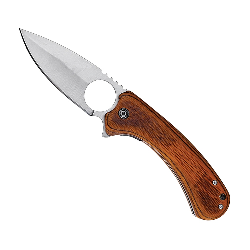 Woodland Guardian Fast-Deploy Spring Assisted Knife - Brown Wood