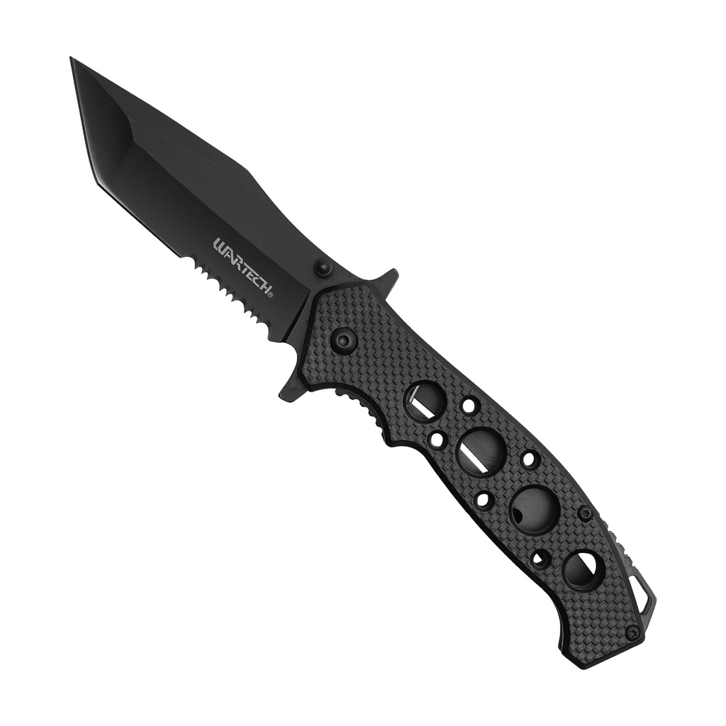Stealth Tanto Grip Tactical Folding Knife - Matte Black