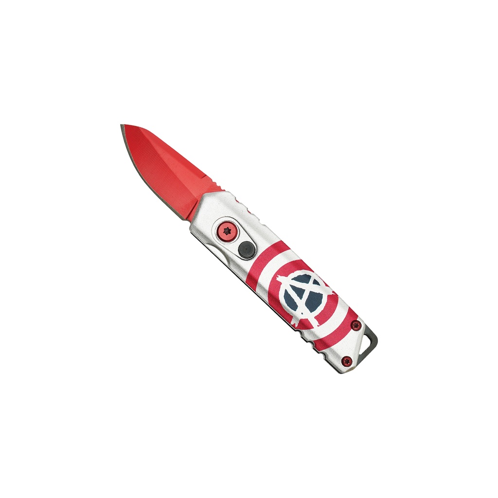 Anarchy Hero Micro Push-Button Automatic Knife - Red Blade