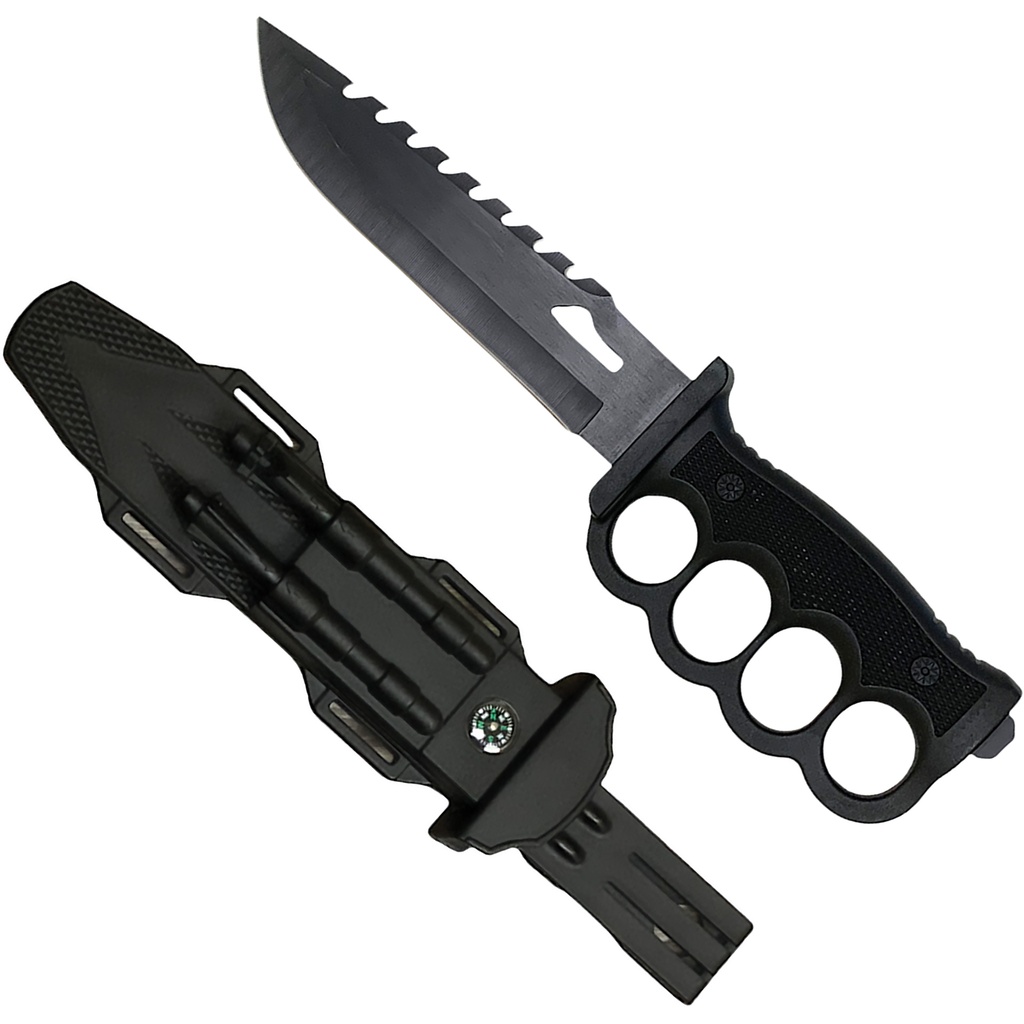 Trench-Guard Navigator Tactical Fixed Blade - Matte Black