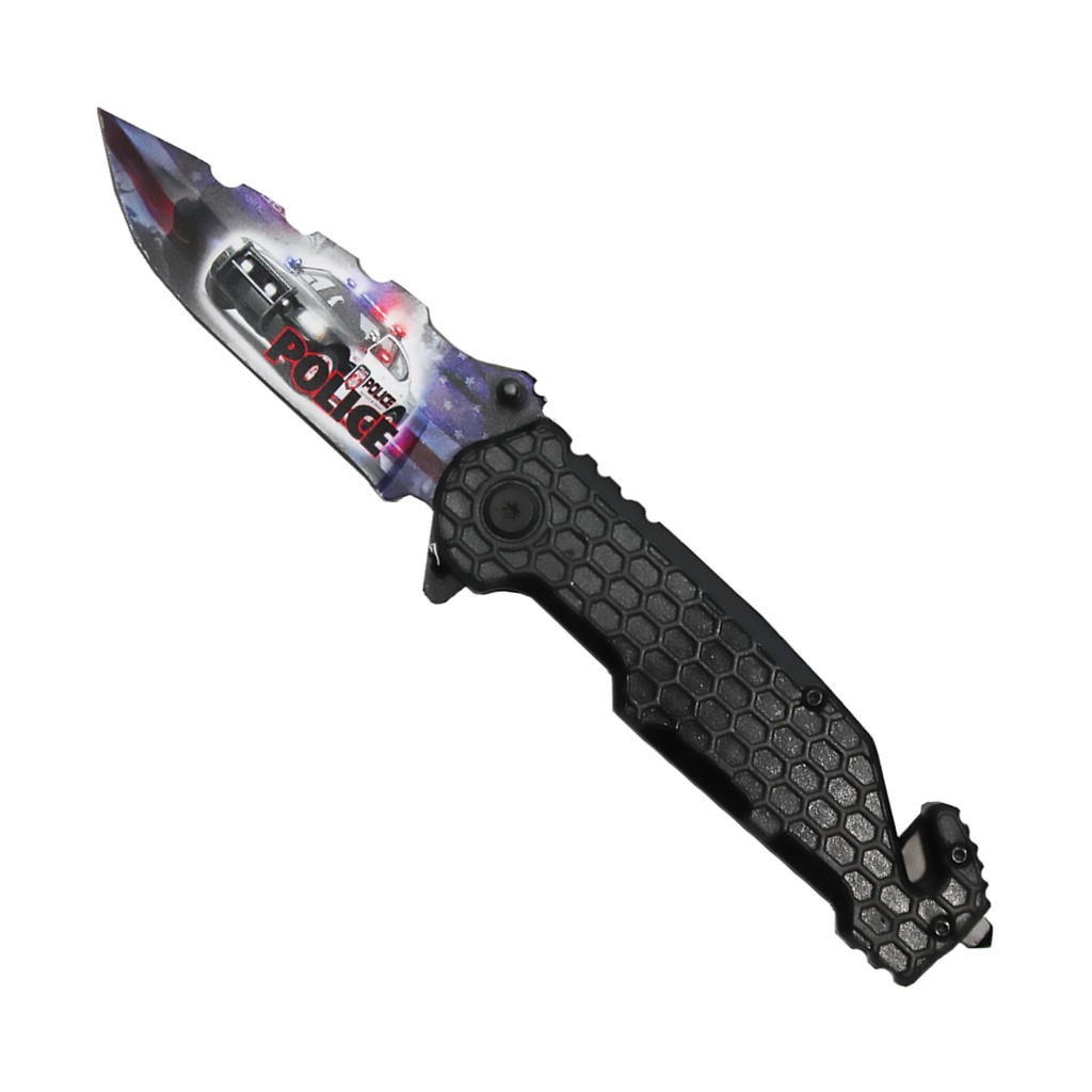 Patrol Tribute Rapid-Deploy Assisted Opening Rescue Knife - Police Graphic