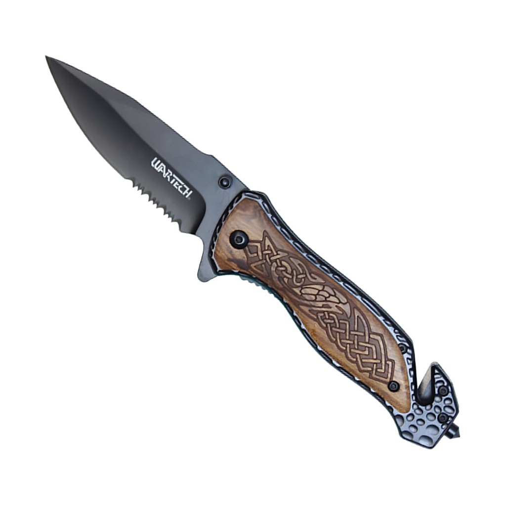 Celtic Knot Rapid-Assist Pocket Knife - Onyx Black