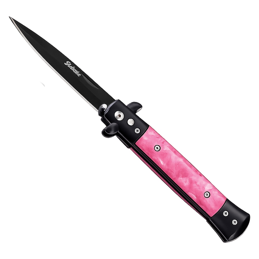 Milano Marble Quick-Deploy Stiletto Automatic Knife - Pink