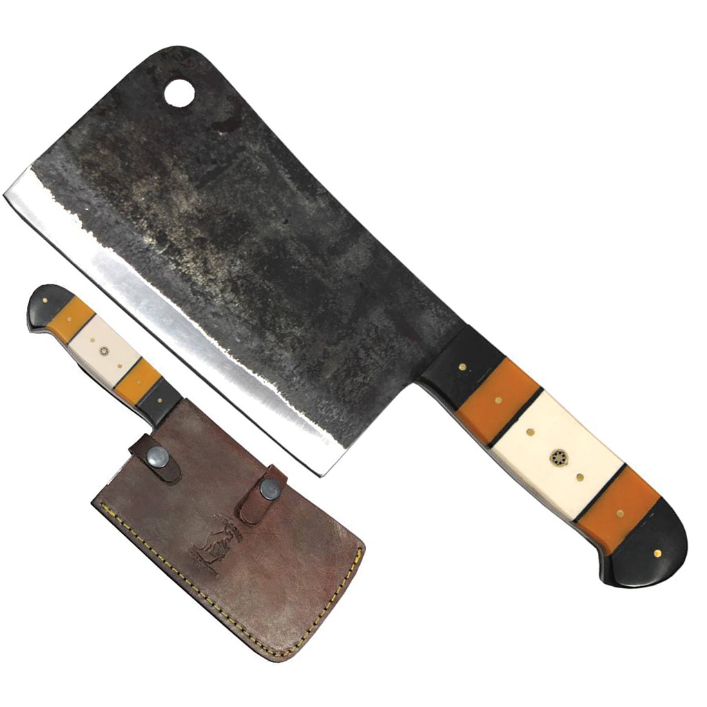 Heritage Hook Field-Ready Meat Cleaver Knife - Bone Handle