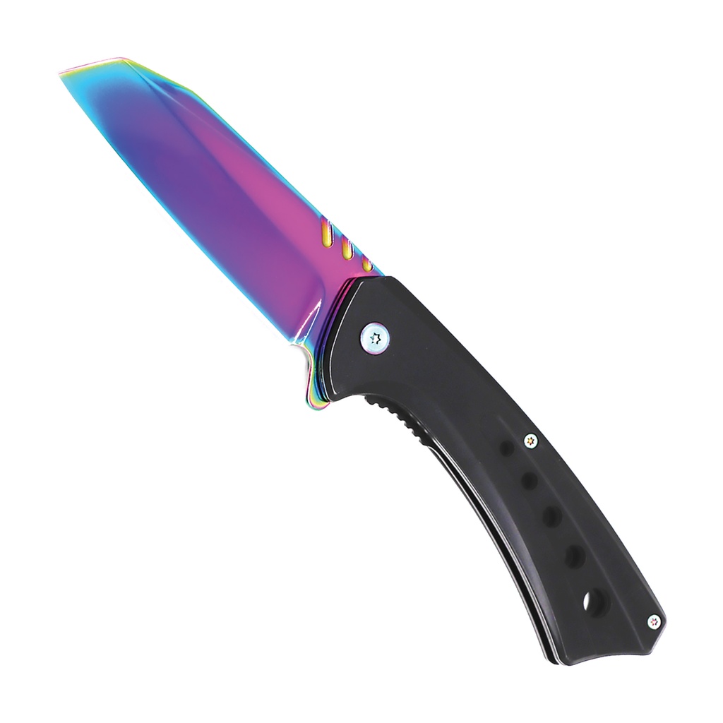 Prism Edge Quick-Deploy Spring Assisted Knife - Rainbow Blade